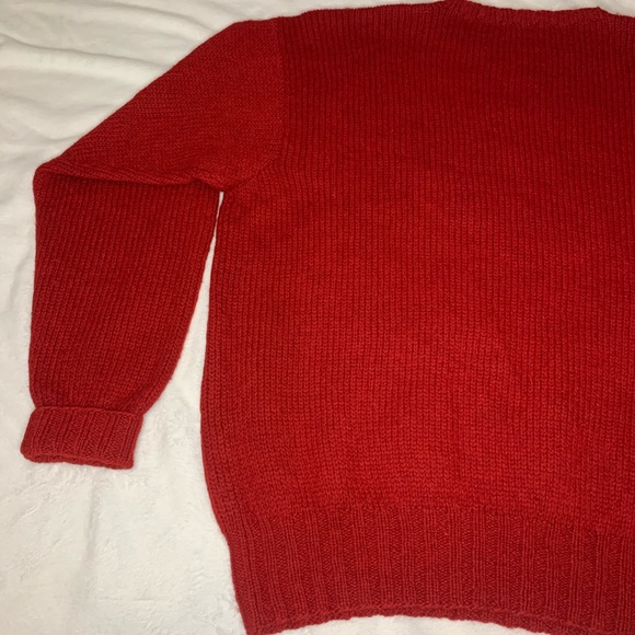 Rare Polo Ralph Lauren Hand Knit Wool Ski Polo Bear 94’ Red Sweater XL - Picture 9 of 10